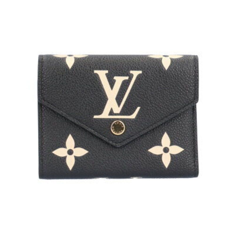Louis Vuitton Victorine Two Tone Empreinte Bi fold Wallet Leather